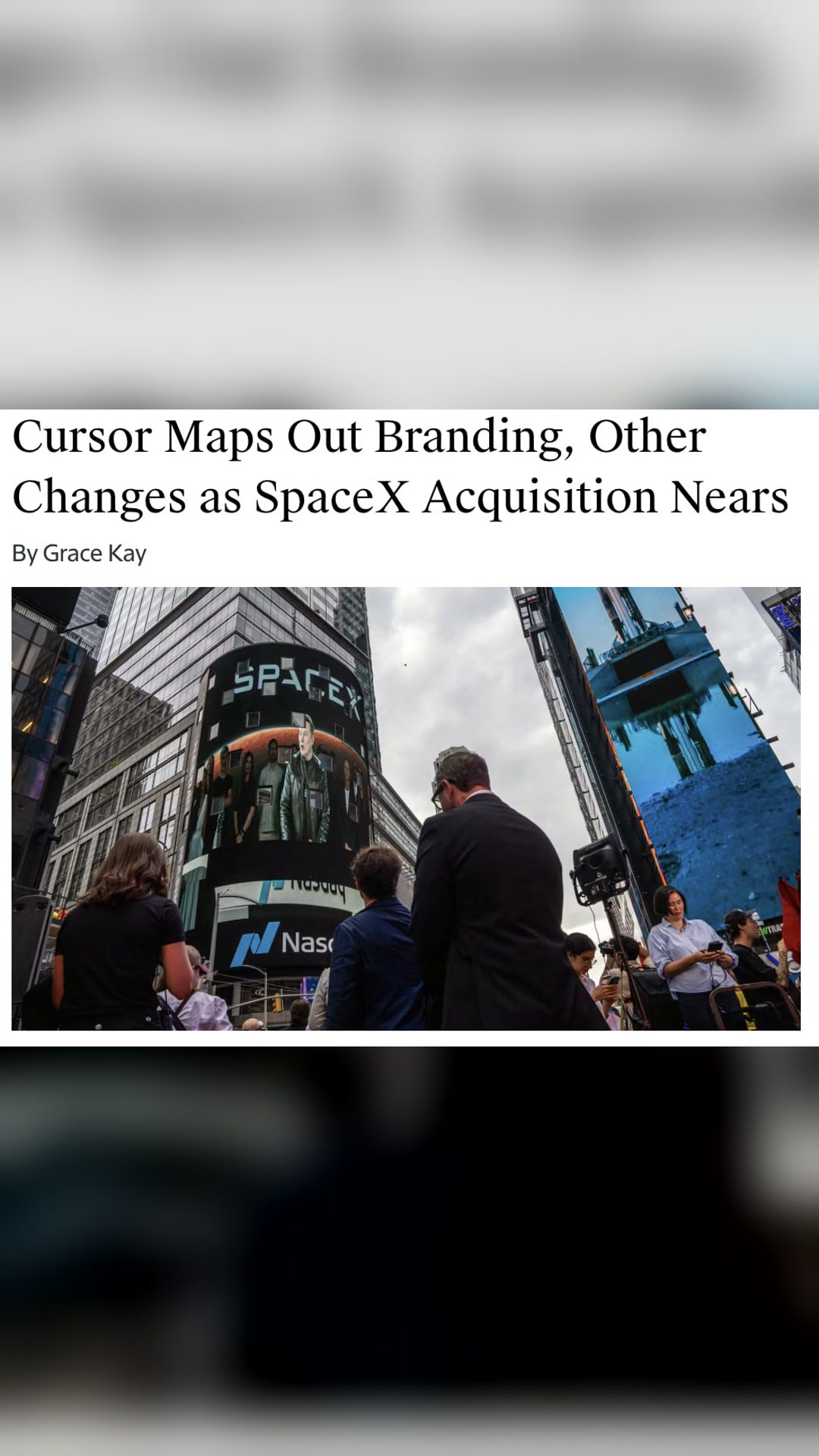 ⚡️ Бренд Cursor скоро может исчезнуть: после покупки компанией SpaceX название планируют постепенно убрать.