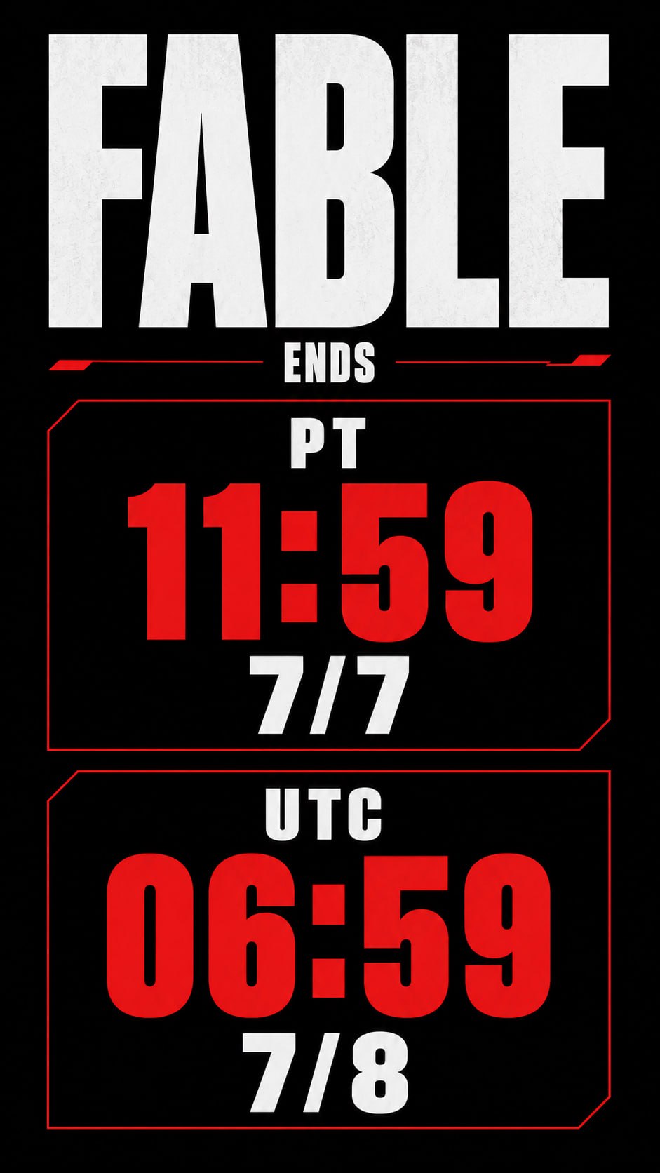 Fable will be available until 11:59 PM PT on 7/7