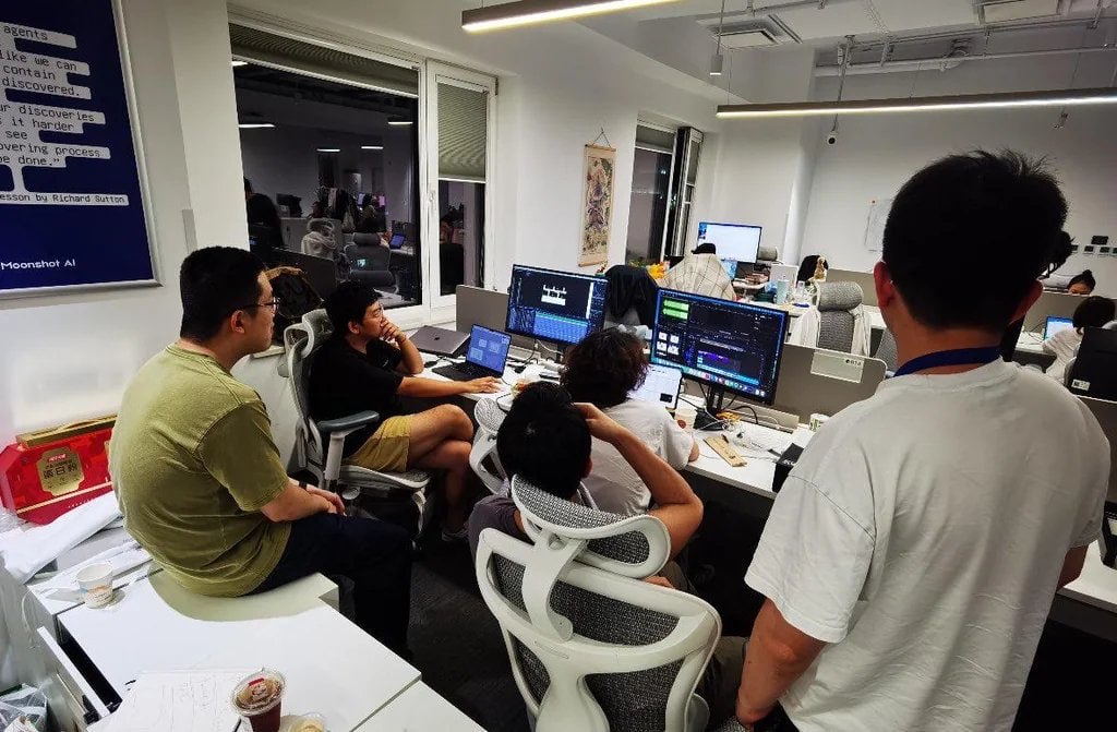 Moonshot AI’s office, moments before Kimi K3 goes live.